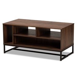Baxton Studio Clapton Modern and Contemporary Two-Tone Grey and Oak Brown Finished Wood TV Stand